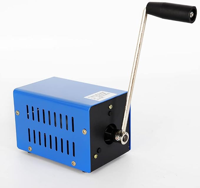 20W USB Charger Hand Crank Generator Outdoor Portable Emergency Power Supply for Camping High Power 2000rmp/min Blue