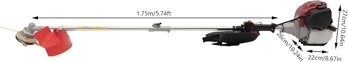 Weed Wacker, 35.88cc 4 Stroke Gasoline Engine Lawn Edge Grass Trimmer 2 Blade Cordless Gas Weed Eater Trimmer Brush Cutter 8500RPM for Agriculture, Gardens Family Lawn Mowing
