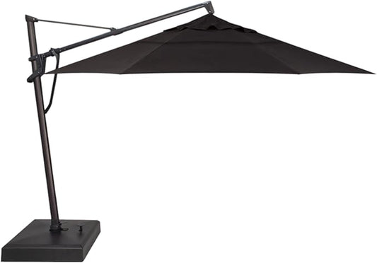 Treasure Garden AKZ PLUS Cantilever Umbrella 13' Octagonal Sunbrella Black Canopy and Black Frame with Rolling Base