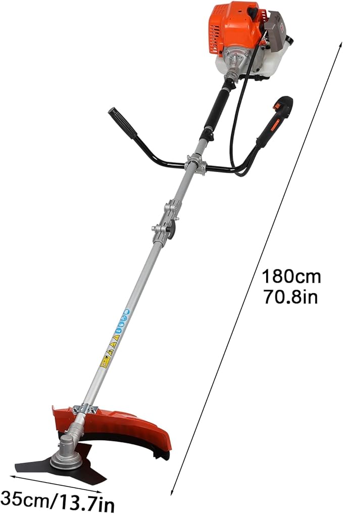 52CC Gas String Trimmer & Petrol Hedge Trimmer Cordless, 2 in 1 Full Functioning Gas Lawn Mower Brush Cutter, 2-Stroke Grass Trimmer Cordless String Trimmer Gas Powered Hedge Shears New