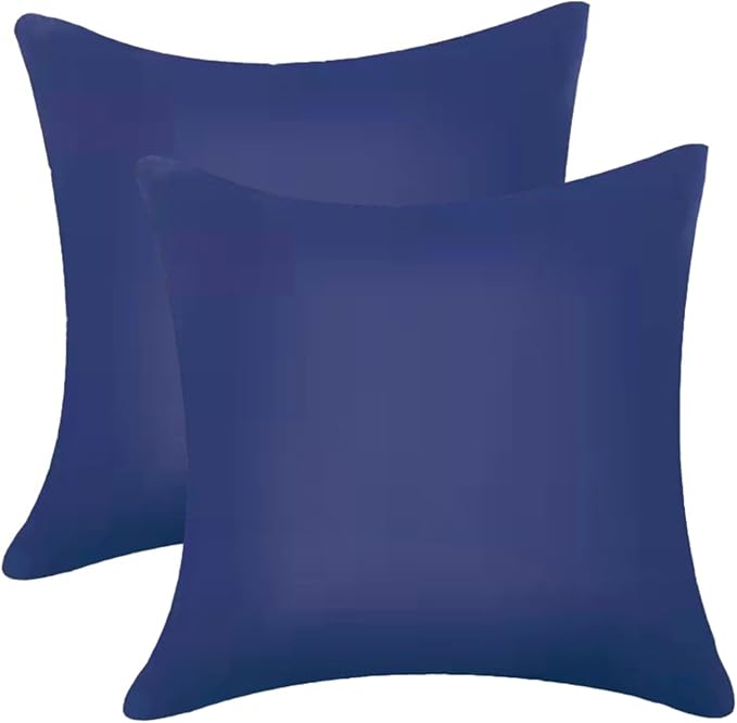 Pack of 2 Outdoor Waterproof Pillow Covers Decorative Throw Pillow Covers Furniture Cushion Cases Spring for Chair Patio Garden Couch Tent Balcony Sofa, Navy Blue, 28"x28"