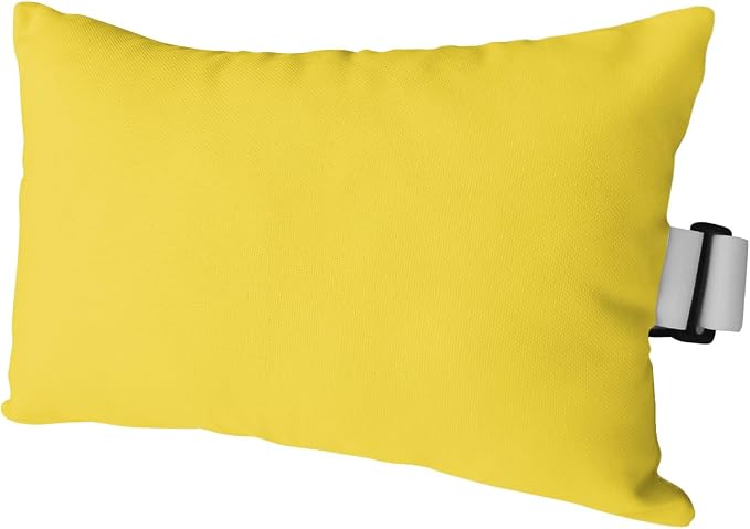 Outdoor Pillows Covers with Inserts Pure Yellow Solid Color Waterproof Recliner Pillow with Adjustable Strap Throw Pillows for Patio Furniture Pool Lounge Chair, 11x16 inch, 1PCS