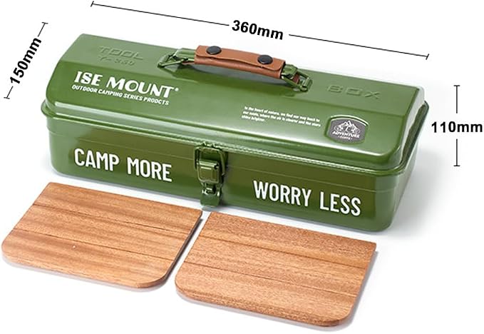 HUIOP Outdoor Tools Storage Box Portable Camping Picnic Hand Box Metal Tools Storage Box with Handle Sundries Storage Box