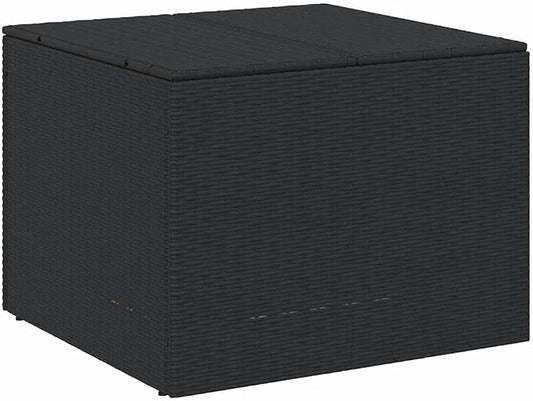 vidaXL Garden Storage Box, Outdoor Cushion Storage Box with Lid, Patio Furniture, Toy Chest, Modern Style, Black 76.9 Gal Poly Rattan