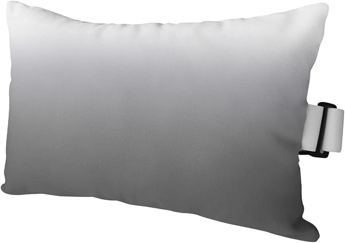 Outdoor Pillows Covers with Inserts Gradient Grey Waterproof Recliner Pillow with Adjustable Strap Throw Pillows for Patio Furniture Pool Lounge Chair, 12x20 inch, 1PCS
