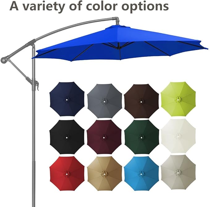11ft – 8 Ribs Patio Umbrella Replacement Canopy,Waterproof UV-Resistant Outdoor Round Umbrella Top Cover for Outdoor Garden Deck Backyard