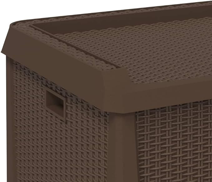 125 Liter Outdoor Garden Storage Box, Brown Polypropylene Patio Storage Box for Cushions and Supplies, Modern Versatile Seat and Solution