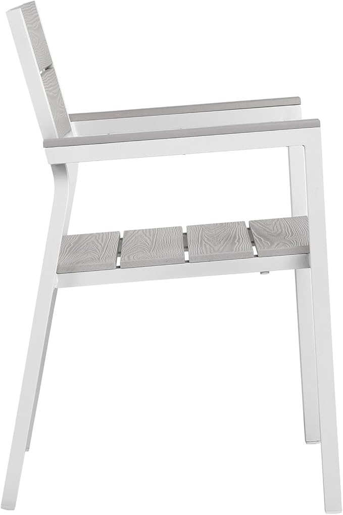 lm Modway Maine 7 Piece Outdoor Patio Dining Set, White Light Gray