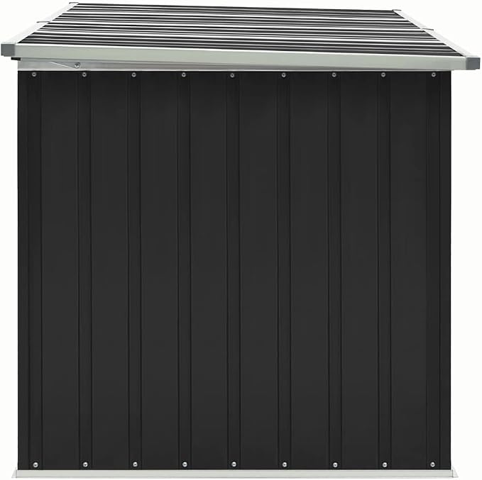 67.3" Large Outdoor Storage Box, Anthracite Metal Galvanized Steel Deck Box for Patio Cushions, Gardening Tools and Pool Accessories, Rectangular Matte Garden Chest