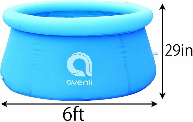 6ft x 29in Inflatable Swimming Pool, Outdoor Above Ground Blow Up Pool, Top Ring Easy Set Pool
