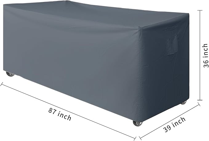 Outdoor Loveseat Cover,Waterproof for Outdoor Couch Cover, Outdoor Sofa Covers, Patio Furniture Covers, Patio Furniture Set, 87" W x 39" D x 36" H Grey
