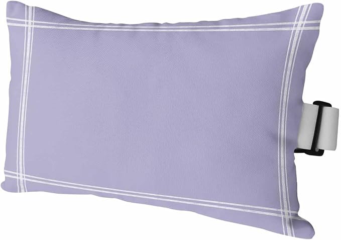 Outdoor Pillow for Lounge Chair with Strap & Insert Lavender Purple Recliner Head Pillow Solid Color Waterproof Headrest Patio Lumbar Pillows for Beach Pool Office Chaise Chair 11x16 Inch