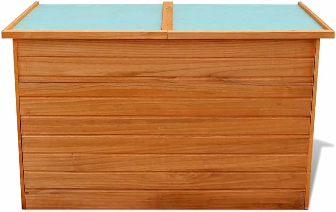 Patio Storage Box,Outdoor Toy Box,Outdoor Cushion Storage, Waterproof Roof,Organization and Storage for Patio Furniture, Outdoor Cushions, Garden Tools,Pool Toys49.6"x28.3"x28.3" Wood