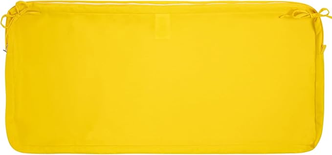 FUNHOME Outdoor Bench Cushion Cover 48 x18 x 3 inch,Water Resistant Cover with Zipper&Ties,Fade-Resistant Slipcover,Patio Porch Swing Cushion Cover Replacement Only,No Insert(Yellow)