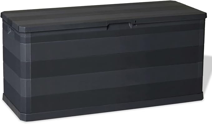 shubiao Patio Storage Box Black 46.1"x17.7"x22",Patio Accessories, Storage Box, Deck Storage Box, Outdoor Storage Cabinet