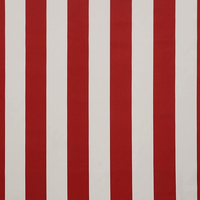 Square Throw Pillows Set of 2 | 24"x 24"| All-Weather Spun Fabric | Water and Fade-Resistant | Outdoor Accent Pillows for Patio Furniture | Red & White Stripe