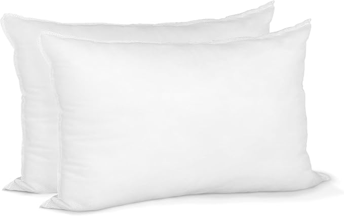 Hometex Canada Pillow Insert 14" x 20" Indoor Outdoor Polyester Filled Standard Cover (2 Pack)