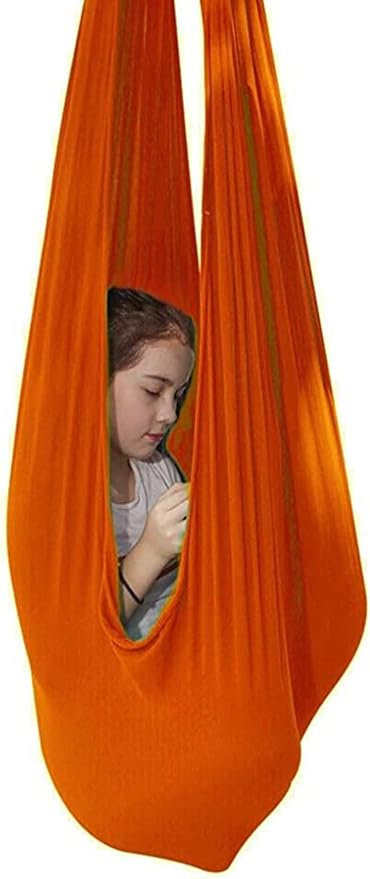 Kids Therapy Swing Adjustable Aerial Yoga Cuddle Hammock Indoor Outdoor Snuggle Swing with Special Needs Ideal for Children Calming & Relaxing Sensory Integration