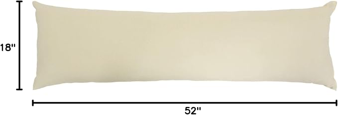 Hatteras Hammocks Cream Long Hammock Pillow, Sunbrella Fabric, Hook & Loop Fasteners, Extra Wide Size, Eco-Friendly, Handcrafted in The USA