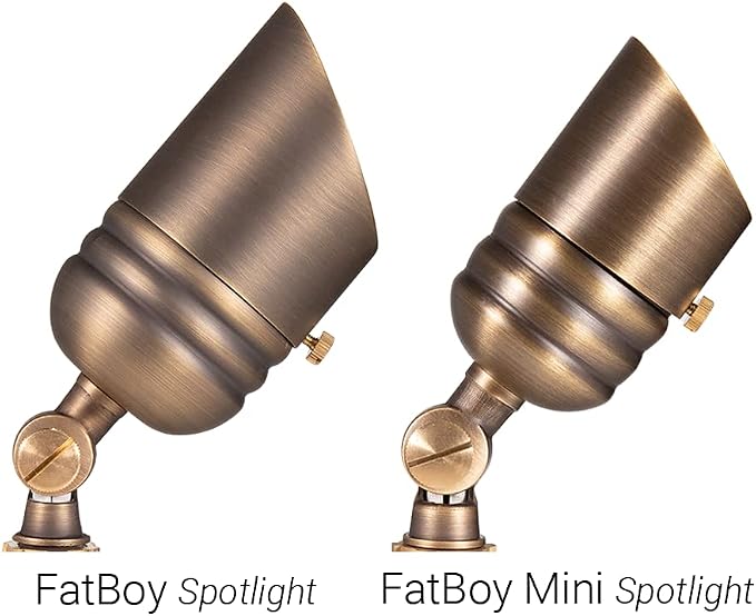 VOLT Fat Boy 12V Brass Outdoor Mini Spotlight (Bronze) with 5W 2700K Warm White 400 Lumen MR16 LED Bulb for Low Voltage Landscape Lighting of Yard, Lawn, Garden, Patio, Trees & House