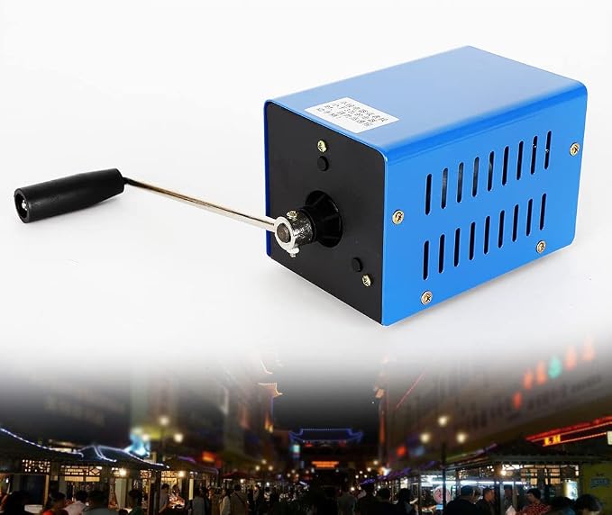 20W USB Charger Hand Crank Generator Outdoor Portable Emergency Power Supply for Camping High Power 2000rmp/min Blue