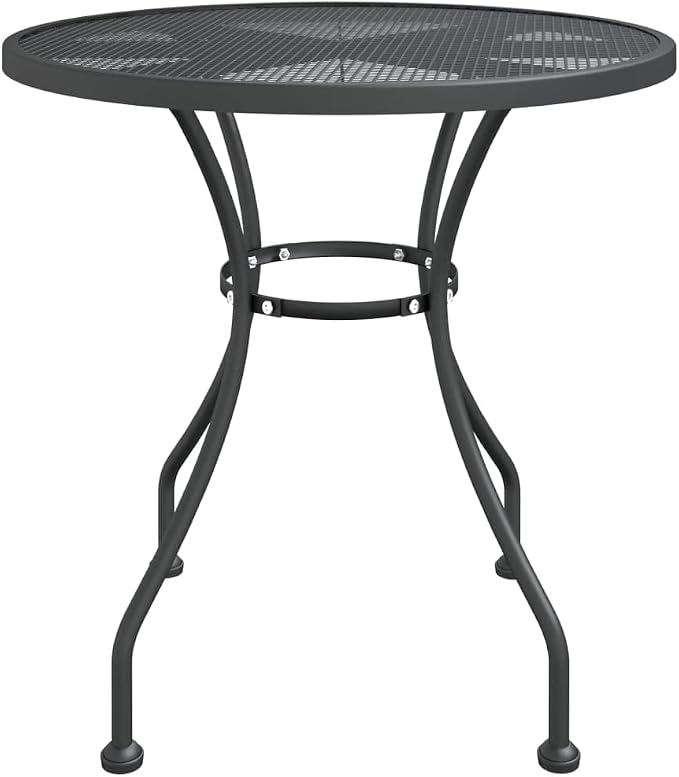 5 Piece Patio Dining Set with Expanded Metal Mesh Anthracite and Folding Chairs, E-Coating Finish Outdoor Dining Set for Lovely Meals