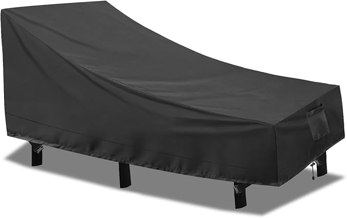PureFit Outdoor Chaise Lounge Cover, Lounge Chair Covers Waterproof Patio Furniture Lounge Chair Cover, UV Resistant & Weatherproof, 1 Pack, 68"L x 30"W x 30"H Inches, Black