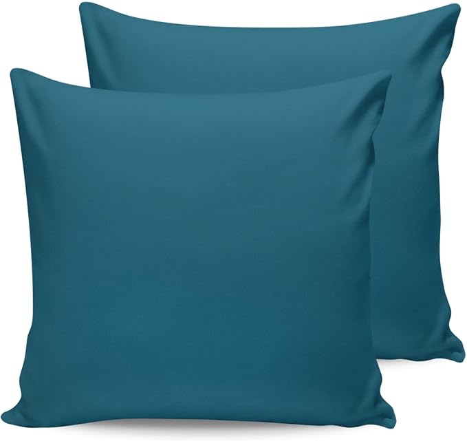 Outdoor Waterproof Throw Pillow Covers Set of 2 Dark Teal Pillowcases 20x20 Inches Solid Green Color Patio Decorative Pillows Cushion Case Patio Pillows for Couch Bed Chair Garden