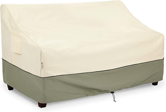 COSFLY Outdoor Furniture Patio Sofa Covers Waterproof, Outside Loveseat Covers Fits up to 58W x 32.5D x 31H inches Beige