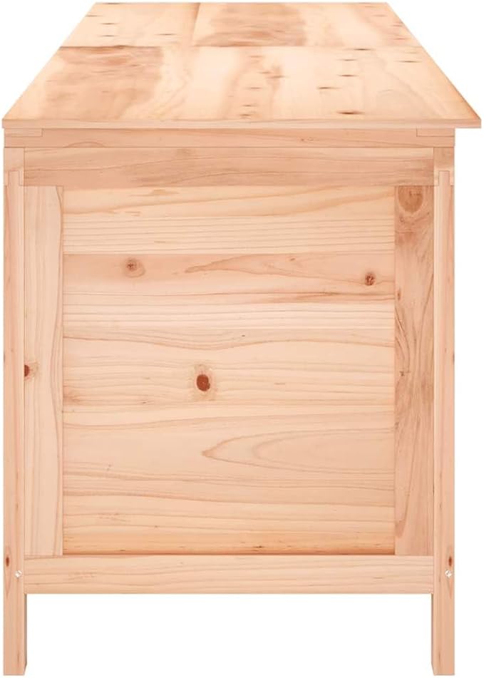 Large Solid Fir Wood Garden Storage Box with Ventilated Slatted Bottom, Rustic Outdoor Patio Organizer for Cushions and Gardening Tools, Moisture-Resistant Wooden Deck Box