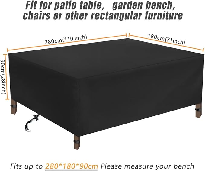 Essort Patio Furniture Covers, Extra Large Outdoor Furniture Set Covers Waterproof, 600D Rain Snow Dust Wind-Proof, Anti-UV (Updated Oxford, 110''x71''x36'')