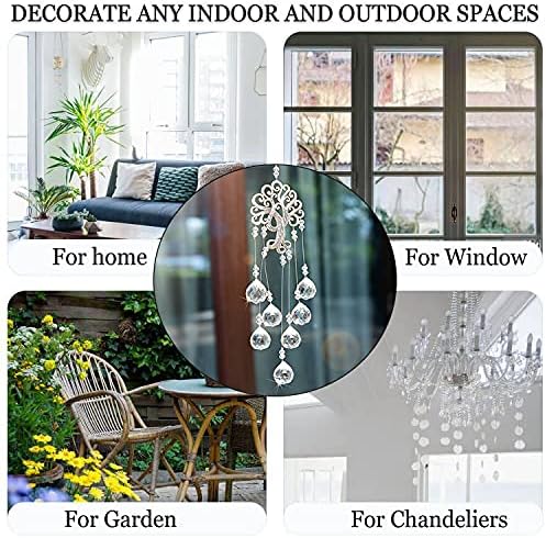 Tree of Life Crystal Prism Suncatcher Rainbow Maker Garden Decor | Crystal Suncatcher Rainbow Maker with Tree of Life Metal Prism for Garden Window Room Outdoor Decor Display