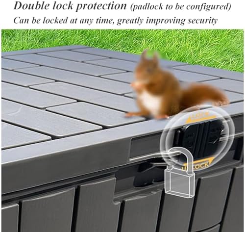 Waterproof Resin Deck Box with Lockable Lid for Indoor and Outdoor Storage - Ideal for Garden Tools and Patio Cushions (76 Gallon)