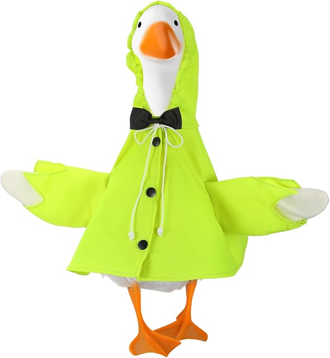Raincoat Goose Outfit Porch Goose Clothes for Cement Statue Porch Outdoor Garden Yard Patio Lawn Art Decor(23" H)