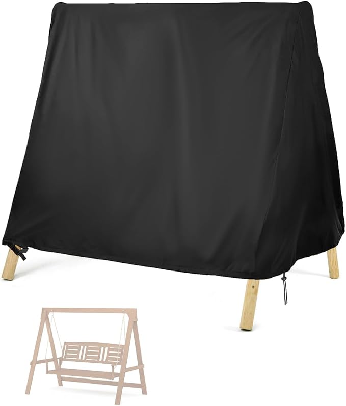 Kasla Outdoor Swing Cover, Waterproof and Heavy-Duty, Cover for Patio A Frame Swing Set & Porch Glider Hammock & Porch Swing Stand - 94" Lx62 Wx83 H