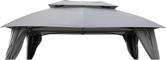 Grand Patio 10x13 Gazebo Replacement Canopy Curved Top Double Soft Canopy for Patio, Deck, Backyard, Garden, Lawns (Curved top,ONLY Top Without Frame)
