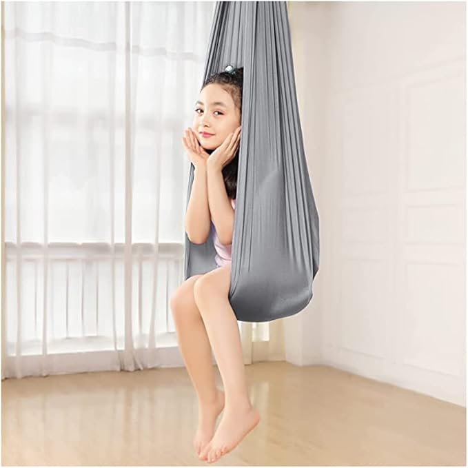 Kids Therapy Swing Adjustable Aerial Yoga Cuddle Hammock Indoor Outdoor Snuggle Swing with Special Needs Ideal for Children Calming & Relaxing Sensory Integration