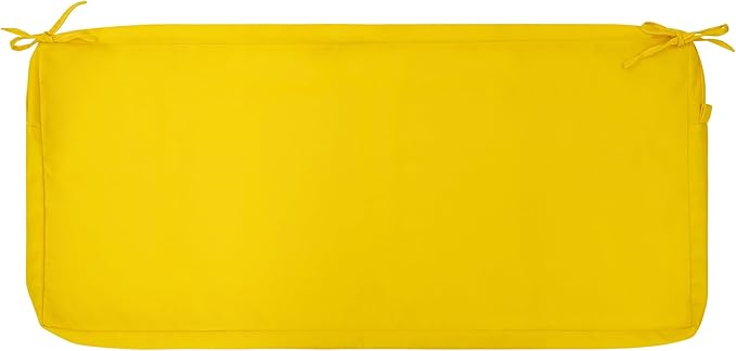 FUNHOME Outdoor Cushion Covers,54" x 18" x 3", No Insert! Patio Cushion Covers Replacement for Outdoor Furniture,Water Resistant Patio Bench Loveseat Covers 1 Pack, Yellow(Covers ONLY)