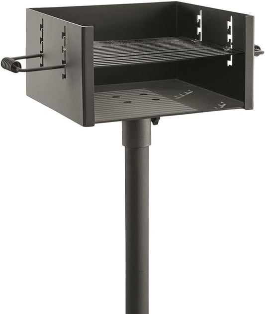 Guide Gear Heavy-Duty Park-Style Charcoal BBQ Grill for Camping, Outdoor Cooking, Backyard, Patio, Camp Grilling Barbecues, 15.5" x 15" x 8.25"h.
