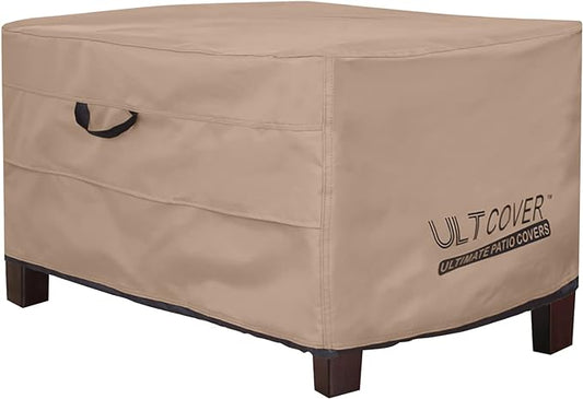 ULTCOVER Waterproof Patio Ottoman Cover Rectangular Outdoor Side Table Furniture Covers Size 40L x 20W x 18H inch