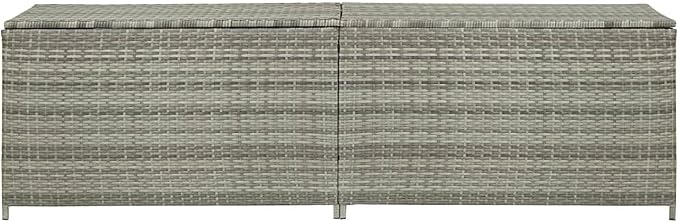 Garden Storage Box Indoor/Outdoor Storage Container and Gardening Tools - Store Items on Patio, Garage, Yard.Poly Rattan 78.7"x19.6"x23.6" Gray