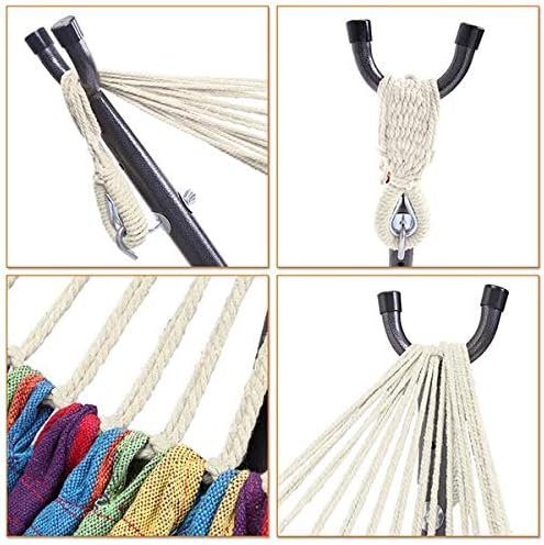 Hammock Set (Hammock Frame Small Color Bar) Natural Rope (Color bar)