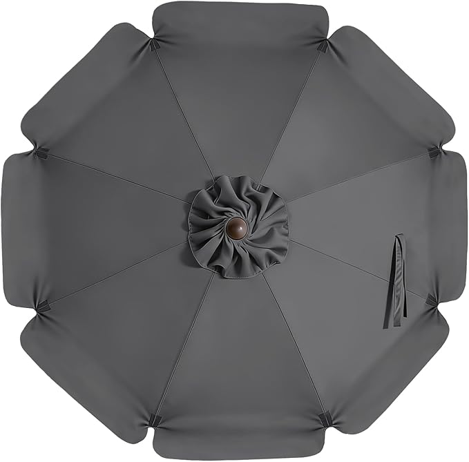 MASTERCANOPY Valance Patio Umbrella 10 ft Replacement Canopy for 8 Ribs-Charcoal Grey Canopy Only