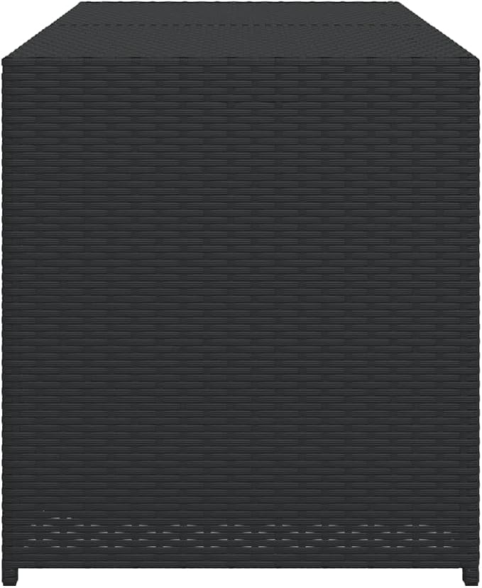 Black PE Rattan Outdoor Storage Box 19.7 x 47.2 x 22 in Deck Box 283L Patio Cushion Container with Gas Spring Lid for Garden, Pool, Backyard