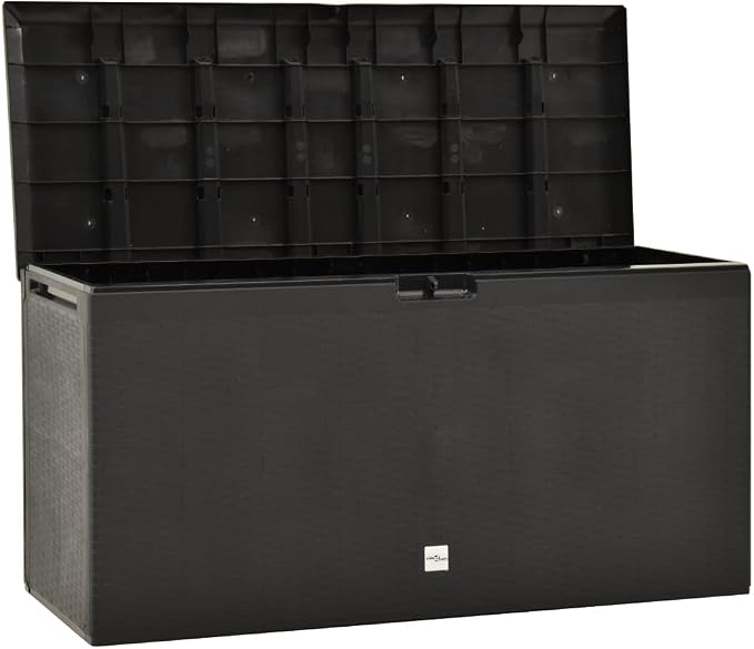 Storage Box Anthracite Polypropylene Patio Box Deck Chest for Garden Patio 44.9 x 18.5 x 23.6 in