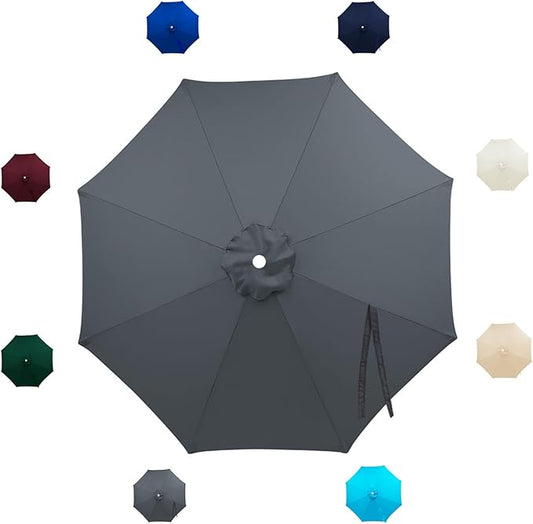 Patio Umbrella Replacement Canopy 6/8 Ribs,7.5ft/9ft/10ft Outdoor Umbrella Replacements,Market Umbrella Top,Outdoor Table Umbrella Canopy For Backyard Garden Courtyard Pool