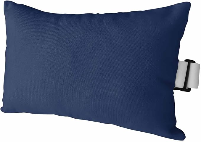 Outdoor Pillows Covers with Inserts Navy Blue Solid Color Waterproof Pillow with Adjustable Strap Throw Pillows for Patio Furniture Pool Lounge Chair, 12x20 Inch, 1PCS