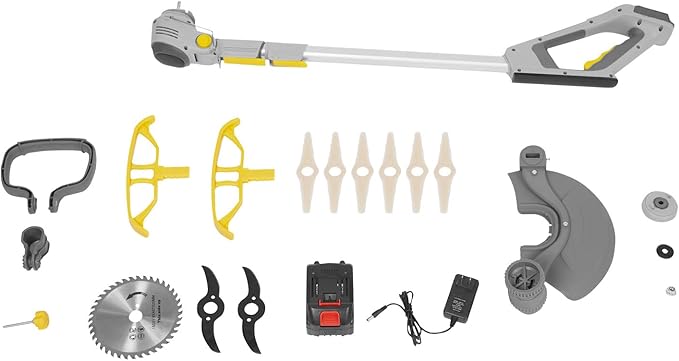 Electric Weed Trimmer Rechargeable 3 in 1,Cordless Grass Trimmer & Edger 600W 10000RPM with 4.0Ah Battery,Adjustable 42-60in Pole & 3 Blades for Lawn/Yard/Orchard