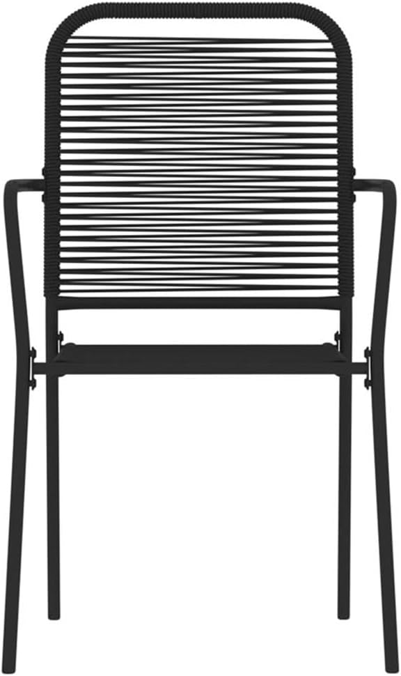 Afuera Living 3-Piece Steel Garden Dining Set, Black Powder-Coated Finish, Includes Square Table and 2 Chairs, Durable Outdoor Patio Furniture for Balcony, Backyard, or Dining Room Use