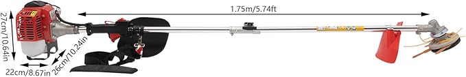 26cc Gas String Trimmer Kit - 2-Stroke Engine Lawn Weed Wacker Kit with Cordless Design,Grass Trimmer Tools for Agriculture, Forestry, and Landscaping